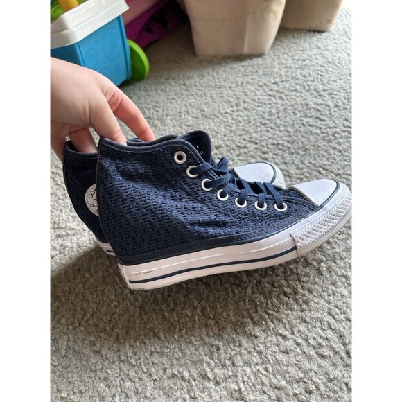 Converse Chuck Taylor All*Star Lux Hidden Wedge Heel Mid Top Blue 6 552696C - Picture 4 of 8